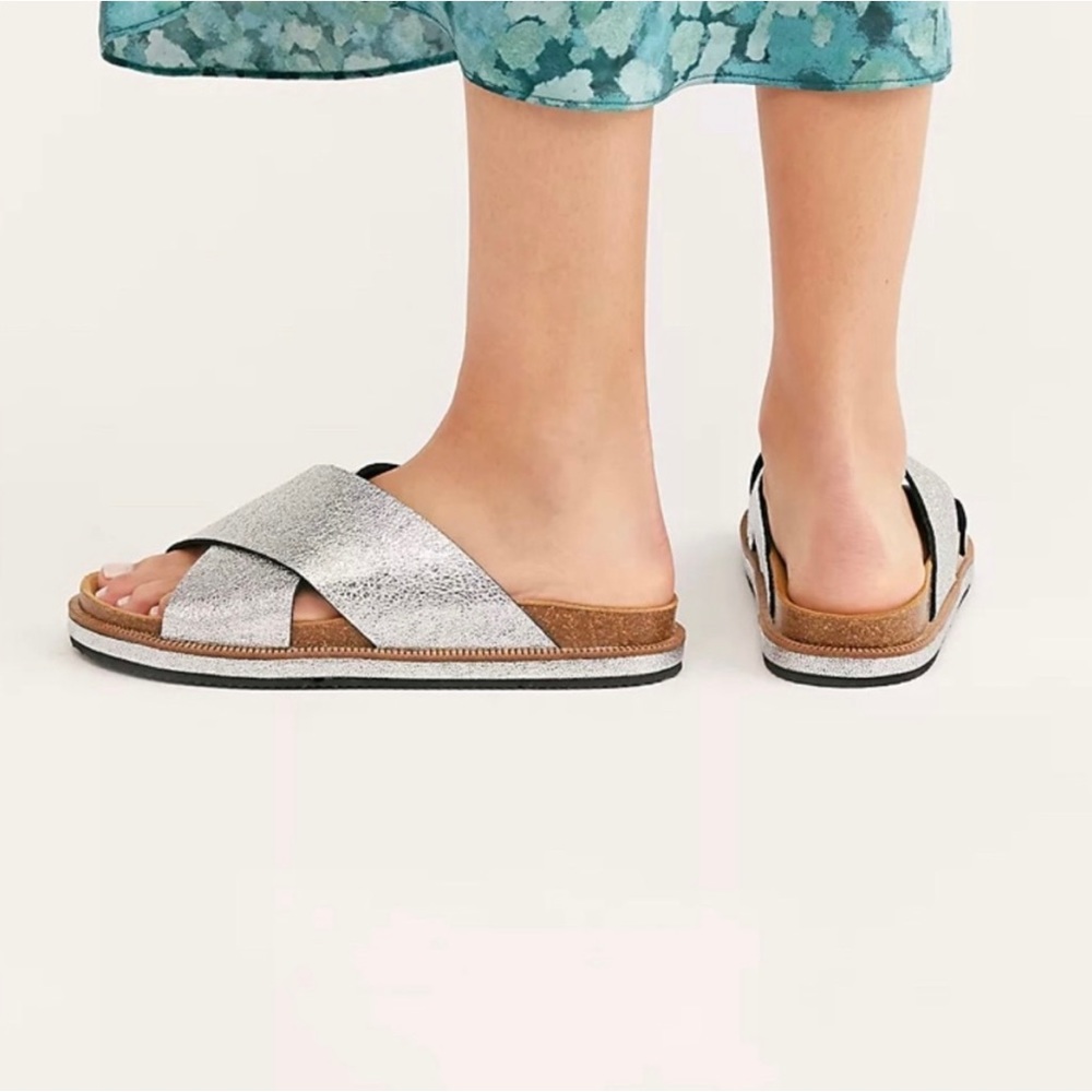 Free People Silver Sidelines Size 38